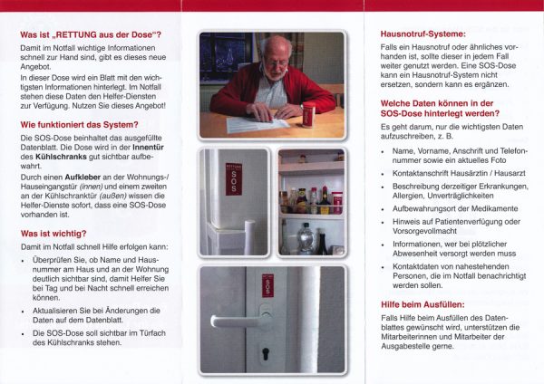 SOS-Notfalldose aus dem Kühlschrank: So finden Rettungskräfte schnell alle  wichtigen Informationen zum Patienten - Bretten